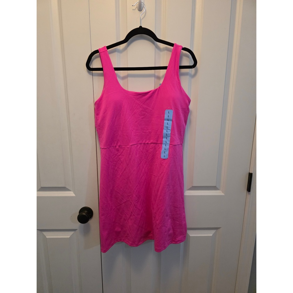 GapFit Active Dress Pink Womens Large Built-in Bra Dress NWT